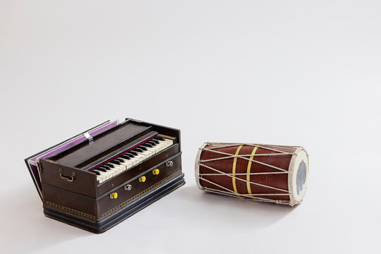 Portrait of Indian Traditional Classical Musical Instruments which