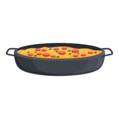 Spanish paella icon cartoon vector. Spain food. Dish menu