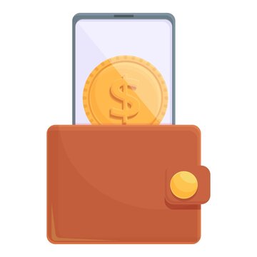 Online wallet icon cartoon vector. Money funnel. Profit lead