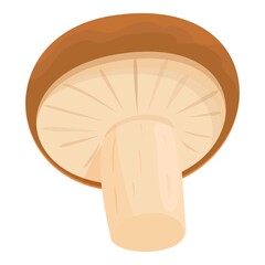 Forest mushroom icon cartoon vector. Shiitake food. White morel