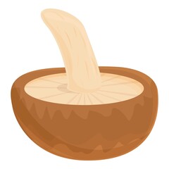 Eringi mushroom icon cartoon vector. Food truffle. White morel