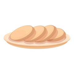 Delicacy foie gras icon cartoon vector. Ham pate. French plate - obrazy, fototapety, plakaty