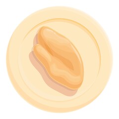 Fat foie gras icon cartoon vector. Goose food. Ham pate