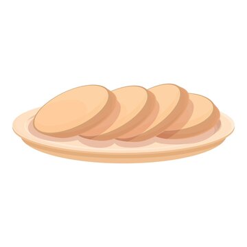 Delicacy foie gras icon cartoon vector. Ham pate. French plate