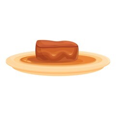 Dish foie gras icon cartoon vector. French food. Meat fat