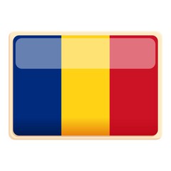 Romania country icon cartoon vector. Romanian flag. City tourism