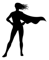 Super Hero Silhouette Superhero Cape Woman