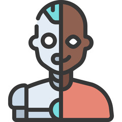 Half Human Half Robot Icon