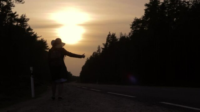 Ghostly dead lady trying to hitchhike on a road In Sweden
 