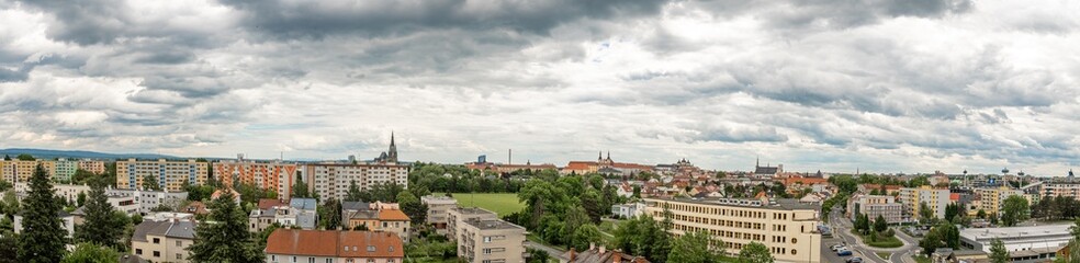 Naklejka na ściany i meble Panorama of the city of Olomouc in the Czech Republic from a bird's eye view