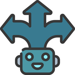 Robot Decision Making Icon