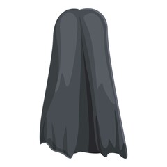 Black cloak icon cartoon vector. Vampire mantle. Kind back