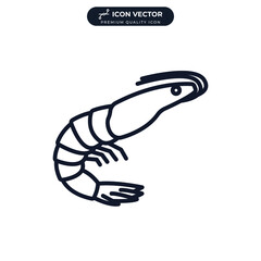 shrimp icon symbol template for graphic and web design collection logo vector illustration