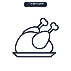 fried chicken icon symbol template for graphic and web design collection logo vector illustration