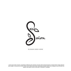 Fototapeta premium Letter S branch with leaves logo design for your business