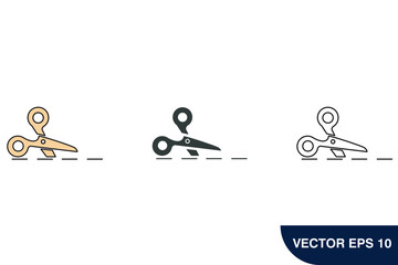 Scissors cut icons  symbol vector elements for infographic web