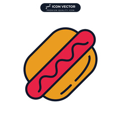 hotdog icon symbol template for graphic and web design collection logo vector illustration