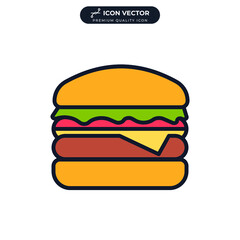 burger icon symbol template for graphic and web design collection logo vector illustration