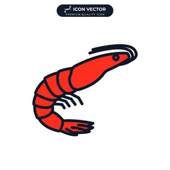 shrimp icon symbol template for graphic and web design collection logo vector illustration