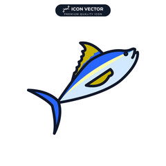 fish icon symbol template for graphic and web design collection logo vector illustration