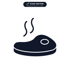 steak icon symbol template for graphic and web design collection logo vector illustration