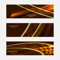 Set of luxury brown and gold background