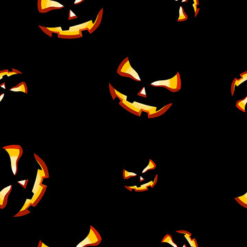 halloween pumpkins seamless pattern