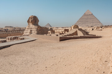Sphinx at the Pyramids of Giza.