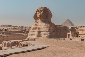Sphinx at the Pyramids of Giza.