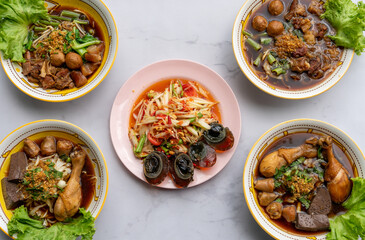 Thai Spicy Salads and Stewed Beef Pork Noodles