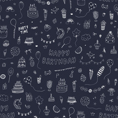 Birhday celebration vector seamless pattern
