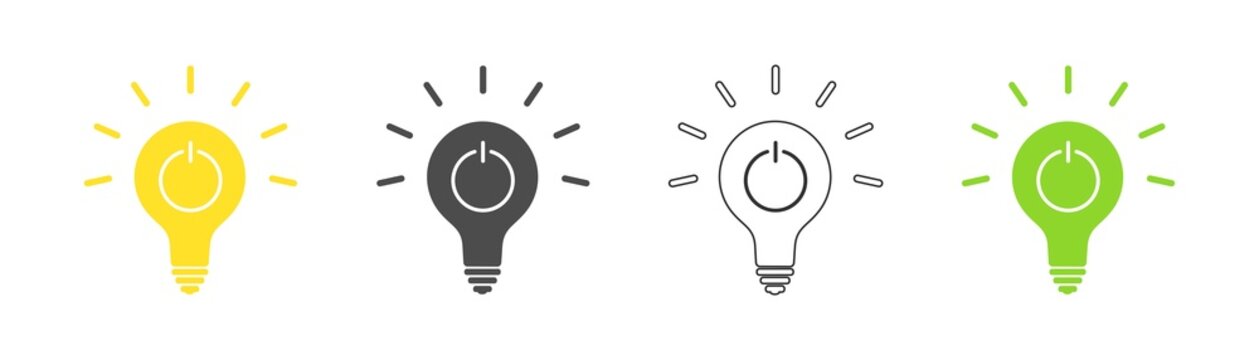 Turn off icon in light bulb set. Vector.