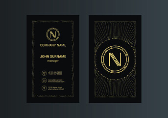 Business card template with Black Deluxe background