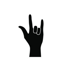 Fototapeta na wymiar Rock Hand icon vector set. rock and roll illustration sign collection. rock concert symbol or logo.