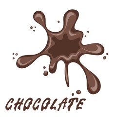 Chocolate spot isolated on white background. Hand drawn vector illustration