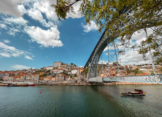 Fototapeta na wymiar Porto, Dom Luis I Bridge above Douro river, Portugal