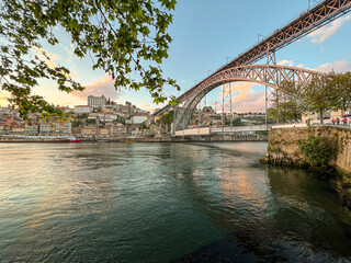 Porto, Dom Luis I Bridge above Douro river, Portugal