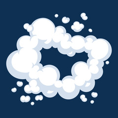 Comic cartoon smoke or cloud, vector speed motion effects