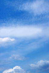 Bright Blue Sky with Different Types of Pure White Clouds