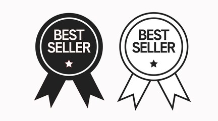 Vector Isolated Best Seller Icon or Sign Set. Vector isolated illustration set