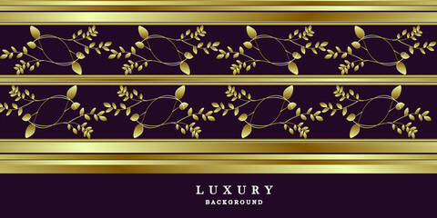 Luxury purple gold background with leaves