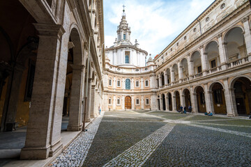 courtyard of chiesa sant ivo alla sapienza church in rome, italy