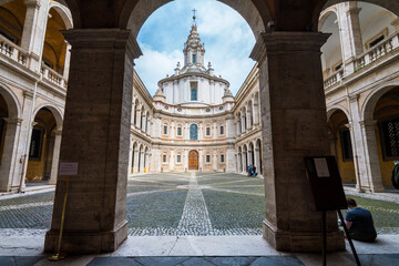 courtyard of chiesa sant ivo alla sapienza church in rome, italy