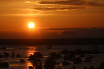 Spring Flood On The Desna River. Mezynsky National Nature Park, Chernihiv Region, Ukraine
