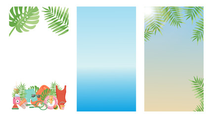 Fototapeta na wymiar Vector summer banners. tropical backgrounds.