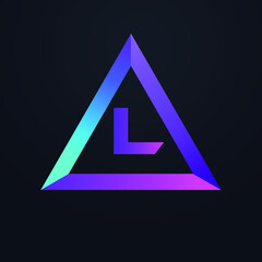 Premium 3D Initial letter L logo, triangle icon design, vector illustration