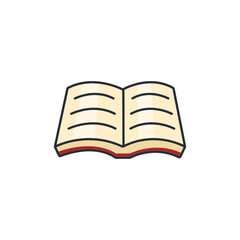 Colored thin icon of open book, education concept vector illustration.