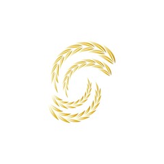 Wheat logo vector icon illustration