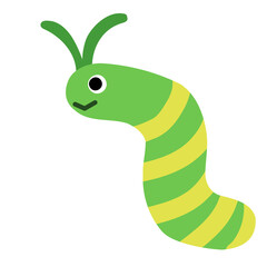 芋虫（青虫）のシンプルなイラスト
