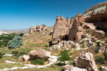 cave dwellings in Zelve Open Air Museum, Cappadocia